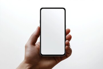 Hand Holding Smartphone Mockup Isolated created with Generative AI
