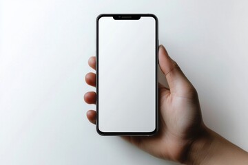 Hand Holding Smartphone Mockup Isolated created with Generative AI