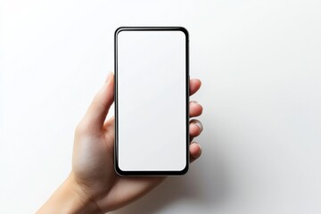 Hand Holding Smartphone Mockup Isolated created with Generative AI