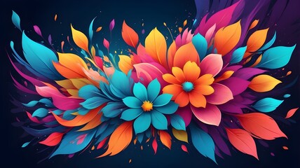 Wall Mural - Background design of colorful flowers