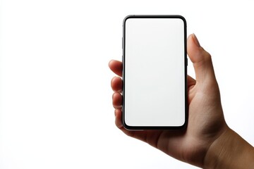 Hand Holding Smartphone Mockup Isolated created with Generative AI