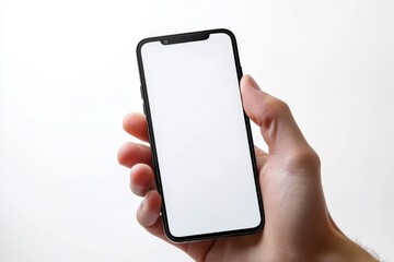 Hand Holding Smartphone Mockup Isolated created with Generative AI