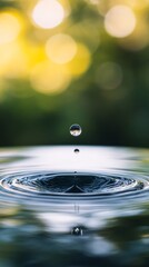 Poster - Water drop creating ripples on a calm