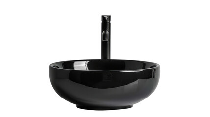 Wall Mural - black modern sink on transparent background