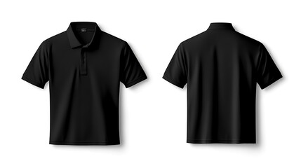 Poster - Classic Black Polo Shirt Front and Back View