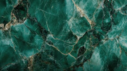 Emerald green marble texture with deep veins, showcasing natural stone pattern in vivid details, perfect for backgrounds or luxurious settings.