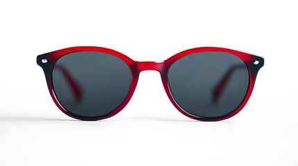 Canvas Print - Fashion sunglasses with red plastic-framed isolated on white background