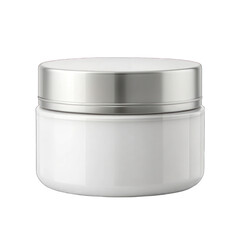 White Cosmetic cream jar white mockup isolated on transparent background