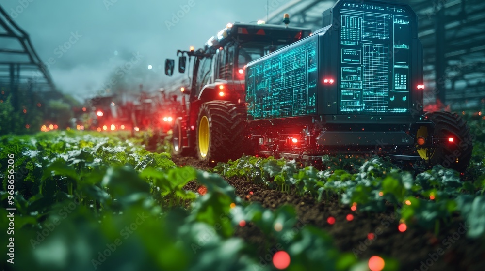 AI-controlled farming machines managing soil quality and crop rotation ...