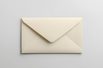 Mockup of a Closed Light Bone Color Envelope