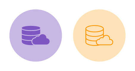 Sticker - Cloud Database Vector Icon