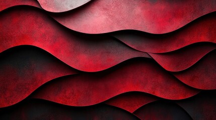 Canvas Print - Abstract Red Wavy Texture