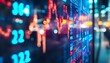 © padungsak - Close-up of a digital stock market display, showcasing bright graphs, indicators, and numbers reflecting financial trends.