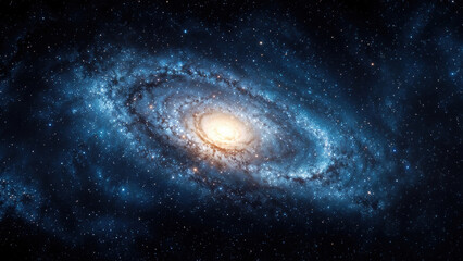 Wall Mural - spiral galaxy shining with a bright core, surrounded by countless stars. high quality photo