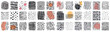 © LOVE VECTOR - Trendy monochrome doodles and brush marks, Set of hand drawn patterns. textures with ink, pencil, brush. Design elements for posters, layout, cover, invitations, cards, social media posts and stories