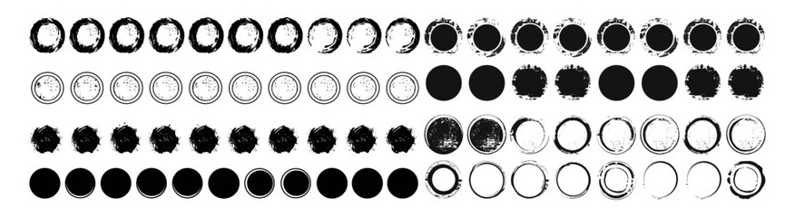 border box fluid shapes. Mega vector set of grunge circle brush vector illustration, Blob spot sale sticker background collection. Brush stroke oil spots drawing.