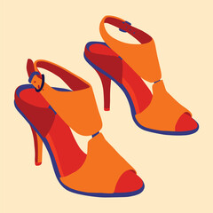 Black woman high heel shoes illustration