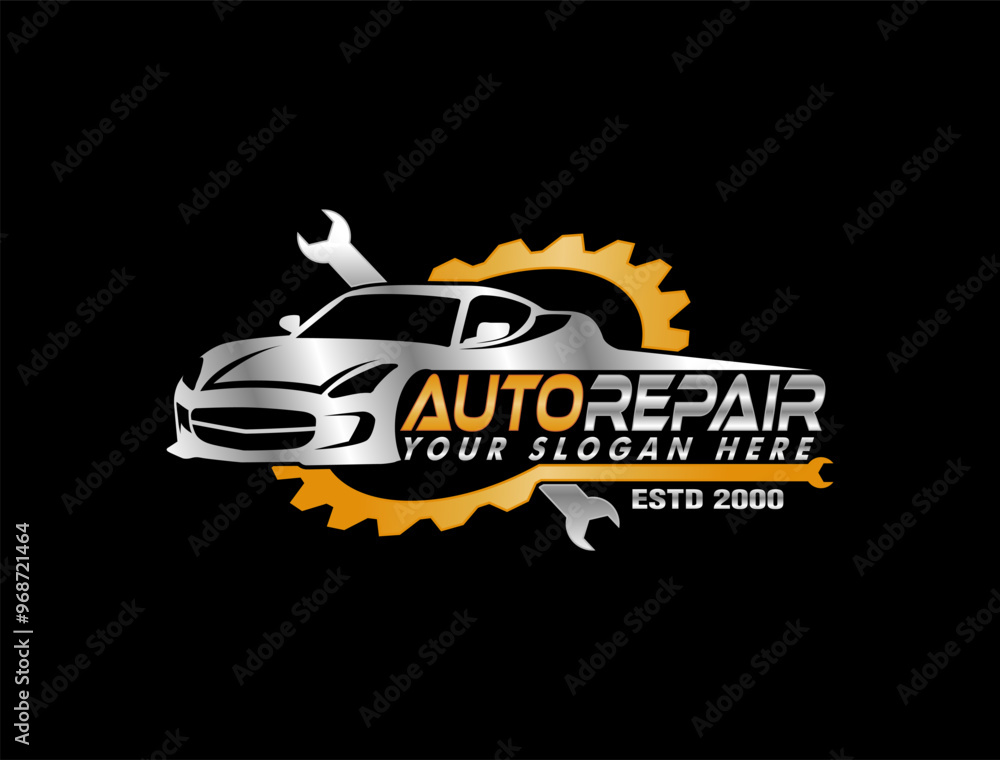 Auto Repair Logo Example auto repair vector logo badge emblem design template isolated on black ...