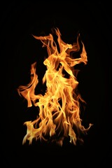 fire flames isolated black background