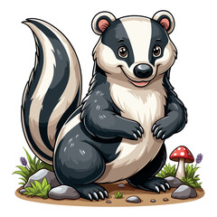 Poster - Cute Badger Vector Cartoon illustration