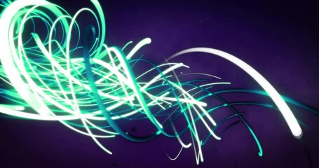 Wall Mural - Animation of digital data processing and glowing network of connections on dark background