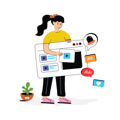 Wall Mural - oman managing and organizing digital content for websites and platforms