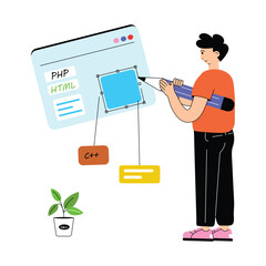 Wall Mural - ale web developer writing code and creating web applications