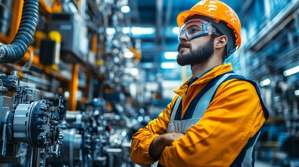 Wall Mural - industrial quality control technician calibrating measurement equipment in a factory setting close-up view of calibration process and equipment technician wearing safety gear and