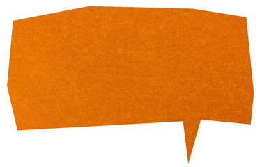 Orange paper speech bubble design element isolated on transparent background