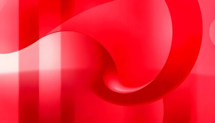 Red abstract background with soft curves and reflect swirling, red liquid reflecting on a smooth surface.