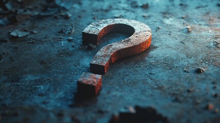 A realistic 3D question mark.