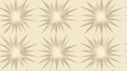 Organic Abstract Neutral Colored Seamless Repeating Background Pattern Featuring Succulent Starburst