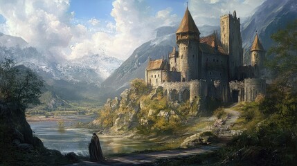 fantasy medieval castle concept artwork