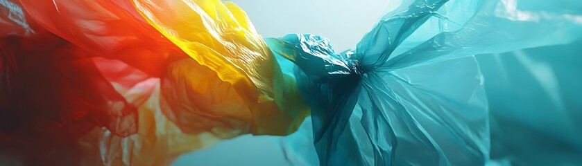 A vibrant display of swirling plastic, showcasing the beauty of color and texture in a creative composition.