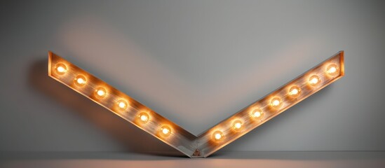 Poster - Wooden V-shaped Light Fixture with Incandescent Bulbs