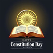 © Deepa - Glowing illustration for Constitution Day with an open book and Ashoka Chakra, representing India's commitment to justice and equality