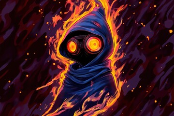 Canvas Print - Fiery Goggles Man