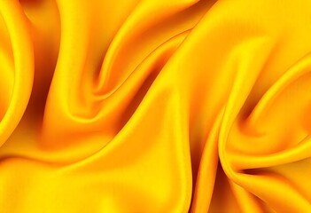 Abstract yellow background luxury cloth or liquid wave. Flowing yellow satin with soft folds and highlights.