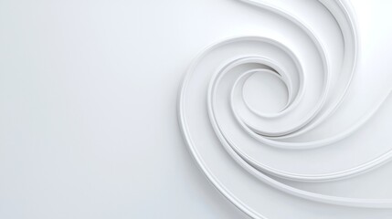 Wall Mural - glossy white spiral and textured shapes, an abstract composition featuring smooth curves and intrica
