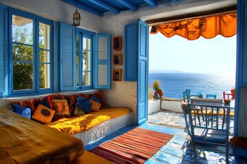 Wall Mural - Mediterranean Home with Ocean View