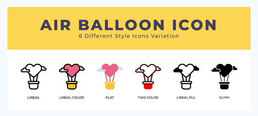 Sticker - Air balloon icons set. Different style of icons simple vector illustration.