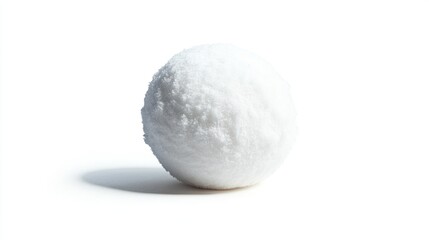 Poster - A single, fluffy white snowball resting on a light background.