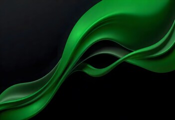 Wall Mural - abstract dark background with flowing green and black. swirling, green liquid with a dark background