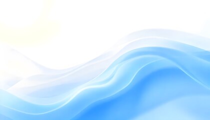 Wall Mural - soft, flowing waves in shades of blue and white gradient background.