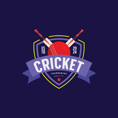 cricket logo emblem template design. cricket logo. vintage style. vector illustration on isolated background