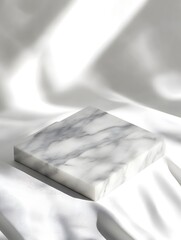 Wall Mural - Marble Platform on White Fabric