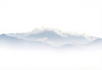 Wall Mural - Cloudy Mountain View A misty mountain range with clouds drifting