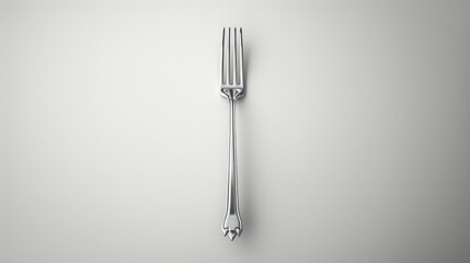 Wall Mural - Silver Fork on White Background