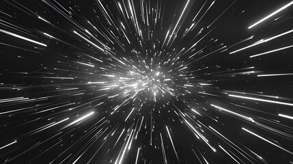 Poster - hyperspace black and white