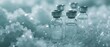 © Ai Studio - Several vials sitting in ice, reflecting a sterile, cool environment, likely representing medical or scientific research and preservation in a laboratory setting.